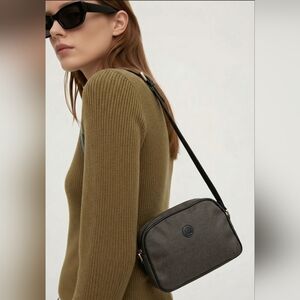 Vintage Fendi Leather Trim Shoulder Bag